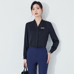 Women's Chiffon Long Sleeve Blouse White Elegant Work Shirt Professional Office Wear Formal Interview Top - Product Image 4