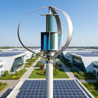 Éolienne à axe vertical haute puissance 1kW 2kW 3kW avec pales en alliage de petit volume 48V pour alimentation hybride solaire domestique