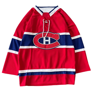 Jersey de Hockey sobre Hielo Personalizado para Hombre, Servicio OEM al por Mayor, Impresión Digital, Rojo, Manga Larga, Ecológico, Secado Rápido, Transpirable, para Equipo - Product Image 1