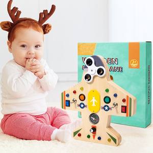 Planche d'occupation Montessori pour 1 an et plus, interrupteur de lumière LED, planche d'occupation avec boutons, planche sensorielle en <span class=keywords><strong>bois</strong></span> pour tout-petits - Product Image 5