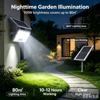 Projecteur LED solaire extérieur 200W IP67 étanche avec télécommande