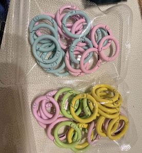 18colors Mix Zinc Alloy <b>Spring</b> O-Rings Colorful <b>Spring</b> Snap Keyring Metal Lanyard <b>Clips</b> Keychain for Camping Use Handbag - Product Image 5