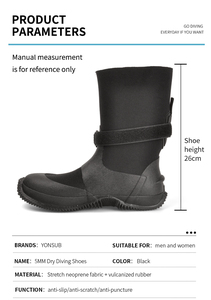 Botas de Buceo YONSUB de Corte Alto, <span class=keywords><strong>Neopreno</strong></span> Vulcanizado de 5 mm, Térmicas, Impermeables, con Soporte para el Tobillo, Botas de Trabajo Resistentes para <span class=keywords><strong>Hombre</strong></span> y Mujer - Product Image 4