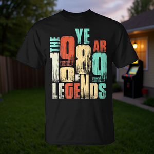T-shirt d'anniversaire The Year Of Legends 1989 pour hommes, en coton noir, avec image graphique - Product Image 3