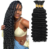 Cheveux humains vierges brésiliens bouclés pour tressage, style bohème sans nœuds, qualité 12A, ondulations profondes, en vrac, cheveux humains bruts pour tressage, extension de cheveux.