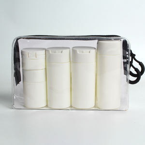 Bouteilles d'emballage cosmétiques vides en plastique TPU PE 100ml ensembles de voyage de forme plate pour la crème de visage de lotion de gel de corps de shampooing - Product Image 6