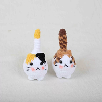 Peluche chat tricotée à la main, porte-clés mignon, idéal comme cadeau d'anniversaire et décoration de sac