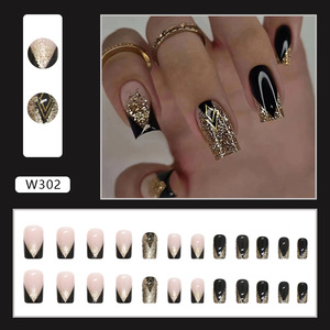 Faux ongles style français flashy, doux et cool, pour femme branchée, brillants, style Ins, <span class=keywords><strong>modèle</strong></span> fini, vente en gros - Product Image 2