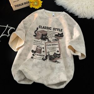 Unisex Hot Selling <strong>Tie</strong> <strong>Dye</strong> Oversized Short Sleeve Crew Neck <strong>T</strong> <strong>Shirt</strong> With Custom Print Embroidery for Casual Versatile Summer Top - Product Image 5