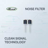 Filtre EMIFIL de type conducteur avec noyau NiZn, plage de fréquences 25-100 MHz, sortie axiale/radiale, taille compacte, large bande passante, réduction du bruit