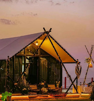 Tentes de glamping de luxe en acier 5x9m avec salle de bain pour l'hébergement en safari africain