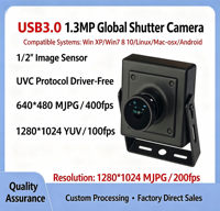 Módulo de Cámara ZYKD de 1.3 Megapíxeles, USB3.0, Obturador Global, Cámara Industrial para Captura de Movimiento, Sin Controlador, Compatible con Raspberry Pi