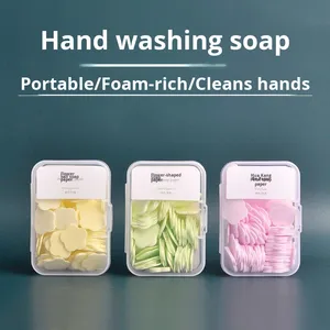 Portable Hand Washing Disposable Scented Bath Slice Foaming Paper Travel <b>Mini</b> Petal <b>Soap</b> Sheet Boxed Laundry Products - Product Image 3