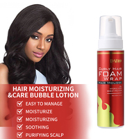 Logo personnalisé lissage mousse bouclée coiffante fabricant de cire mousse fixation forte enveloppement de cheveux mousse pour tresse moussante