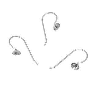 Stainless Steel Ear Hooks U-Shaped Pearl <b>Holder</b> DIY <b>Earring</b> Accessories Hypoallergenic Jewelry Findings - Product Image 3