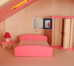 Maison de poupée en bois en gros de haute qualité, vente chaude, jouet d'imitation, villa en bois pour enfants avec meubles de chambre de poupée, maison de poupée - Product Image 4