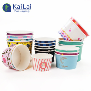 Coppette di Carta per <span class=keywords><strong>Gelato</strong></span> Biodegradabili Riciclate per Alimenti, Personalizzabili, da 2.5oz, 5oz, 8oz, 16oz con Coperchi - Product Image 3