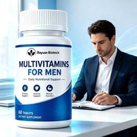 Comprimés multivitaminés et multiminéraux végétariens de marque privée pour hommes