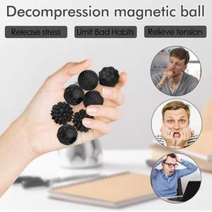 Lot de 8 balles sensorielles anti-stress en silicone noir, Kugeln magnétiques pour Noël, mariages, fêtes – Nouveauté - Product Image 4