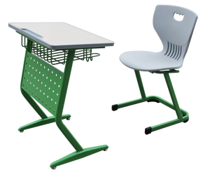 Ensemble moderne de bureau et chaise individuels avec table et chaise d'étudiant en métal Aoyasi PT-313B - Product Image 3