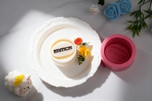 Moule en silicone cylindrique pour entremets avec insert lettre « ÉDITION », qualité alimentaire pour mousse, gâteau, <span class=keywords><strong>petit</strong></span> gâteau - Product Image 5