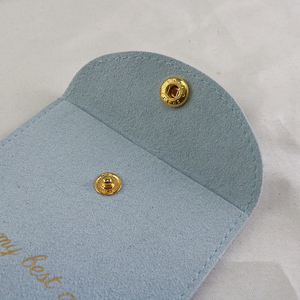 Luxury Custom Logo Printed Jewelry Bags Velvet <b>Gift</b> Jewelry Packaging Bags Microfiber Suede <b>Envelope</b> Pouch with Snaps - Product Image 5