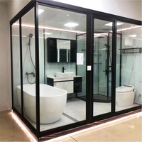 Modules de salle de bain modulaires sans cadre, carrés, de luxe, avec douche intégrée, salle de bain préfabriquée pour hôtel et appartement