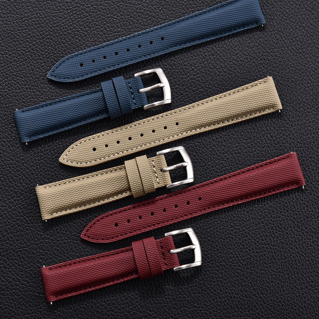 JUELONG Luxury Smartwatch Canvas Texture Nylon Leather Hybrid Watch Band 18/19/20/22mm Durable Waterproof Breathable Strap