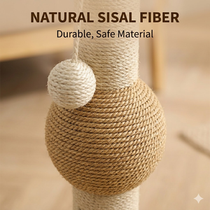 Tour de griffoir vertical moderne de luxe en sisal avec double boule à griffer pour chat, vente en gros - Product Image 2