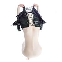 Veste de contention sexy BDSM Jouets pour adultes Esclave Fétiche Classique en cuir noir Équipement de bondage Veste de contention pour femmes