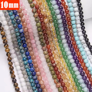 Perles rondes en pierre naturelle <span class=keywords><strong>de</strong></span> 10 mm, améthyste, quartz rose, lapis-lazuli, citrine, perles en vrac pour la fabrication <span class=keywords><strong>de</strong></span> bijoux, bracelets, bricolage - Product Image 1