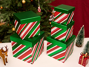 Cajas de papel navideñas de color rojo y verde divertidas al por mayor, revestimiento UV cuadrado, laminado mate, comida, perfume, favores de Navidad, decoración - Product Image 3