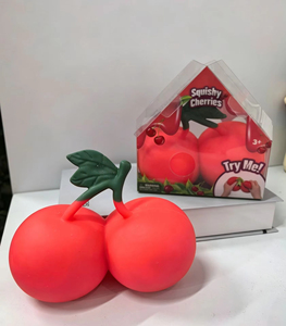 Jouet sensoriel anti-stress à presser en forme de cerises chaudes, jouet fidget à rebond lent pour adultes, soulagement de l'anxiété, divertissement relaxant - Product Image 3