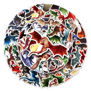 50Pcs Cá Nhân Huyền Thoại Truyền Thuyết Động Vật Mát Trang Trí Rồng Dán Cho Xe Đạp, Va li, Máy Tính Để Bàn Và Máy Tính Bảng - Product Image 6