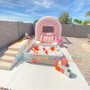 Geburtstags feier im Freien piscina de pelotas aufblasbare Hüpfburg Softplay-Ausrüstung weiße Ball grube - Product Image 3