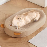 Griffoir pour chat de luxe en peluche, style canapé, double face, en carton, nouveau modèle 2025