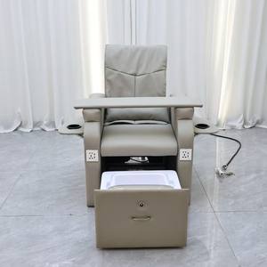 Hot Sale Fiberglass Luxury Salon <b>Reclining</b> Pedicure Spa <b>Chair</b> with Massage 7-Color LED Lamp Pipeless Jet System - Product Image 3