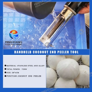 เครื่องปอกเปลือกมะพร้าวแบบประหยัดต้นทุน 100~600 ชิ้น/ชม. พร้อมเครื่องตัดแต่งส่วนบนและส่วนปลาย สายการผลิตมะพร้าวปอกเปลือก - Product Image 4