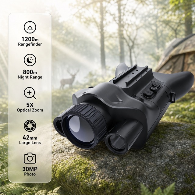 Digital Night Vision Binoculars 6000mAh Battery HNVG08F Head Mounted Infrared Goggles 2K Video Outdoor Security View
