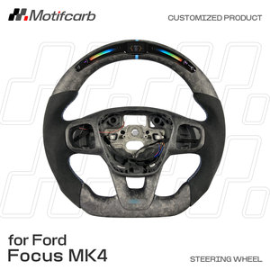 Volant intelligent LED en fibre de carbone forgée mate personnalisé pour Ford Focus MK4 ST-Line Active Fiesta ST Puma 2018-2022 - Amélioration - Product Image 2