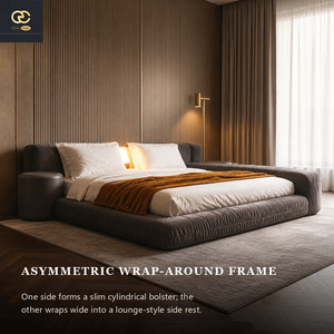 <span class=keywords><strong>Lit</strong></span> double de luxe en cuir pleine fleur italien, mobilier de chambre créatif pour villa, <span class=keywords><strong>lit</strong></span> double doux <span class=keywords><strong>et</strong></span> confortable, <span class=keywords><strong>lit</strong></span> double tendance - Product Image 2