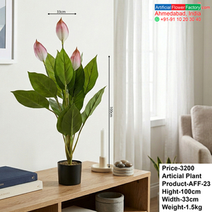 Plante artificielle de lys de la paix, plante en pot décorative d'intérieur, plante verte haut de gamme pour la maison, le bureau, le hall d'hôtel, les événements - Product Image 6
