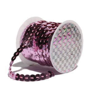 OKAY 17 Màu sắc 6mm <span class=keywords><strong>spangle</strong></span> phẳng Vòng Sequins Ribbon đôi mặt thủ công MaY paillette spool chuỗi làm bằng vải Grosgrain - Product Image 5