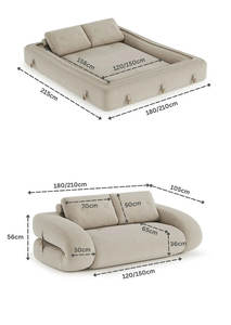 <span class=keywords><strong>Canapé</strong></span> en <span class=keywords><strong>tissu</strong></span> extensible, <span class=keywords><strong>canapé</strong></span>-lit double usage, rembourré en éponge, compressé et carré - Product Image 5