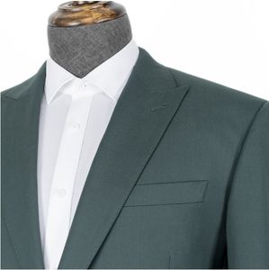 Giacca e <span class=keywords><strong>pantaloni</strong></span> a due pezzi produttore di abbigliamento personalizzato verde Slim Fit personalizzato abito Casual da uomo - Product Image 2