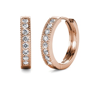 Pendientes de Aro de Plata de Ley 925 Daisini Adornados con Cristales <span class=keywords><strong>Swarovski</strong></span>, Bañados en Oro de 18k, Pendientes Eclat - Product Image 1