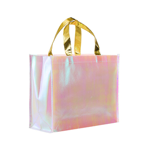 Sacs fourre-tout non tissés stratifiés imperméables, réutilisables et écologiques, multicolores et respectueux de l'environnement, imprimés avec logo personnalisé pour les femmes faisant du shopping/ - Product Image 6