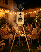 Kamera DSLR Digital Desain Khusus iPad Photo Booth Kayu Satu Sisi Kontrol Layar Sentuh Pencetakan Instan Photo Booth Kayu