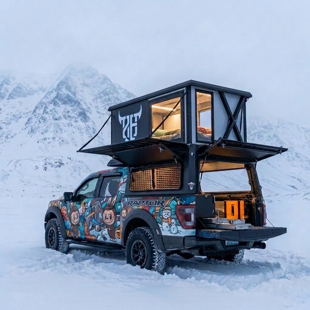 Aluminum Pop-up Electric Rooftop Tent | Ford Ranger (SKU 2619)