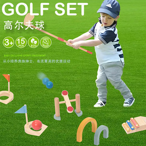Ensemble de <span class=keywords><strong>golf</strong></span> en bois personnalisé pour enfants, jeu de sport éducatif pour 2 joueurs, cadeau pour garçons et filles, pour l'intérieur et l'extérieur - Product Image 3